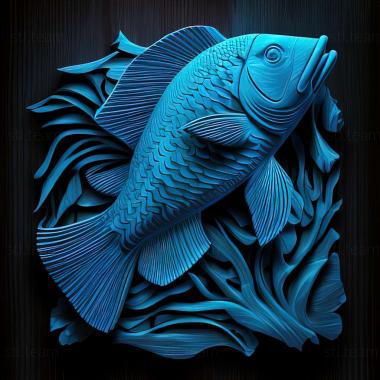 3D модель Синяя неоновая рыба (STL)